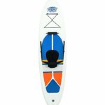 Hydro-Force White Cap Inflatable Stand Up Paddle Board, 10′ x 32″ x 4″ | Inflatable SUP for Adults & Kids | Converts into Kayak | Complete Kit Includes Kayak Seat, Oar, Pump, Travel Bag, Ankle Leash