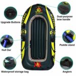 WASAKKY 4 Person Inflatable Boat – Thicken Raft Kayak Assault Rubber Boats,Wear-Resisting Hovercraft Dinghies for Fishing,Entertainment