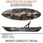 BKC FK285 Angler 9’2″ Solo Sit-On-Top Kayak w/Upright Back Support Aluminum Frame Seat -Paddle and Fishing Rod Holders Included