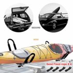 N-A 2 Pairs Kayak Roof Rack J-Bar Rack Foldable Multi-Function Roof Racks for Kayak Board, Canoe, SUP Surf Ski Installed on The Top Crossbar of Car SUV Truck – with 4 Lashing Straps