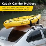 AUXMART Kayak Roof Racks Universal Saddles Kayak Carrier Mount Roof Top Mounted on Roof Racks for Canoe Boat Paddle Board Surfboard Car SUV Crossbar