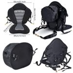 Thick Padded Kayak Seat with Comfortable Backrest Support Extra Thickened Padded Sit-On-Top Canoe Seat Cushioned-Deluxe Fishing Boat Seat with 2 T-Handle, 10 Fixed D-Ring and Detachable Storage Bag
