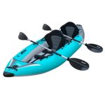 Driftsun Rover 220 Inflatable Tandem Kayak Inflatable White-Water Kayak with High Pressure Floor and EVA Padded Seats, High Back Support, Action Cam Mount, Aluminum Paddles, and Pump