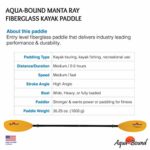 AQUA BOUND Manta Ray 2-Piece Kayak Paddle, Yellow FG Blade/Fiberglass Shaft, 230 cm