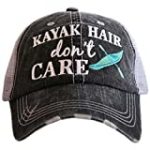 KATYDID Kayak Hair Don’t Care Baseball Cap – Trucker Hat for Women – Stylish Cute Sun Hat Gray Mint