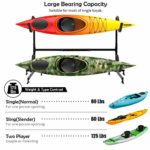 Goplus Freestanding Kayak Rack, Deluxe Heavy Duty Dual Kayak Storage Rack, Height Adjustable Carrier Stand for Kayaks SUP Paddle Boards and Canoes, Max Load 175 Lbs
