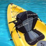 Deluxe Padded Kayak Seat Fishing Boat Seat Deluxe Sit-On-Top Canoe Seat Cushioned – Comfortable Backrest Support Universal Sit with Adjustable Back Strap Detachable Storage Bag