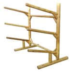 3 Place One Sided Kayak and Canoe Rack Natural Finish