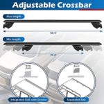 MKING Car Roof Rack Cross Bars, 53″ Adjustable Crossbar, Aluminum Roof Rail Fit 35.8”-50.4” Span Across for Most SUVs, Carrying Rooftop Luggage, Black | Fit Raised Side Rails