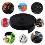 Flat Nylon Webbing 1 Roll 10 Yards 1.5 Inch Wide Strap for DIY Making Luggage Strap, Dog Leashes, Lawn Chairs, Hammocks, Towing, Outdoor Activities, Canoe Seat, Furniture, Slings (Black)