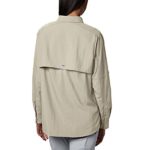 Columbia Women’s PFG Bahama II Long Sleeve Shirt, Breathable, UV Protection, Fossil, Large