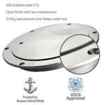 Salty Reef Marine Hardware – 6“ Boat Deck Plate – Made from Heavy Duty 316 Marine Grade Stainless Steel – Comes Now with Key to Remove Plate.