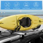 AVENN Rooftop J-Bar Kayak Rack for Canoe, Skis, Paddleboard or Surfboard, Heavy Duty Boat Carrier, Camping Storage Roof Mount for Car, Truck or SUV Transport