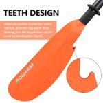 AQUARM Kayak Paddle with Free Paddles Leash, 91.7 inch Lightweight Adjustable Kayaking Oars with Aluminum Shaft and Orange Fiberglass Blades for Boating Canoeing