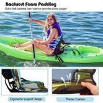 STIVIN Kayak Seat with Detachable Storage Bag, Deluxe Padded Backrest Kayak Accessories with Back Support for Sit on Top, Adjustable Universal Kayak Seats for SUP Canoe Ocean Fishing Boats (Camo)