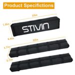 STIVIN Universal Car Soft Kayak Roof Rack Pads Luggage Carrier System for Surfboard SUP Canoe Snowboard with 2 Heavy Duty Tie Down Straps,2 Tie Down Rope and Storage Bag