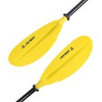 JAYEGT Kayak Paddle 87.4Inch/222CM Aluminum Alloy Shaft Kayaking Boating Oar with Paddle Leash, 1 Paddle + 1 Leash (Yellow)