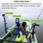 Huntury Kayak Track Adapter for Fishing Rod Holder, Kayak Rail Adapter for Fishing Finder, Camera, GoPro, Cup Holder, Fishing Kayak Accessories