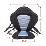 Wegoruns Universal Deluxe Padded Kayak Seat Fishing Boat Seat with Storage Bag,Detachable Universal Paddle Board Seat,Adjustable Kayak Seats,Fitting for Kayak,sup and Canoe etc (Black)