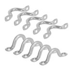 Handxen 10 Pieces 316 Forged Stainless Steel Bungee Deck Loops Tie Down Pad Eye Straps for Boat Kayak Deck Rigging Kit