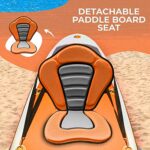 Crew & Axel Paddleboard Seat Premium Cushion Seat for SUP – Seat with Cushioned Back Compatible W SUP Boats Kayaks (Orange)