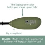 BENDING BRANCHES Angler Scout 2-Piece Snap-Button Kayak Fishing Paddle; (Black Shaft/Sage Green Blade – 240cm)