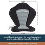 Seamander Kayak seat Canoe Seat with Detachable Back Storage Bag for Universal Sit (Black/Grey(1 Pack W/O Storage Bag))