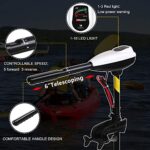 PEXMOR Electric Trolling Motor 36LBS Thrust Saltwater Transom Mounted w/LED Battery Indicator 8 Variable Speed for Kayak, Inflatable Fishing Boats (30″ Shaft)