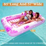 Sloosh Inflatable Tanning Pool Lounger Float for Adults, 85″ x 57″ Extra Large Suntan Tub Pool Floats Sun Tan Tub Ice Bath Tub Tanning Bed Blow up Pool Raft Lounge Floatie?XL-Pink?