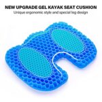 Bilbear Anti Slip Gel Kayak Seat Cushion Breathable U Shape Seat Pad for Sit in Kayaks, Canoe, Boat and Fishing,Waterproof Inflatable Thicken Seat Cushion for Kayak Accessories Equipment