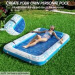 Inflatable Tanning Pool Lounger Float – Jasonwell 4 in 1 Sun Tan Tub Sunbathing Pool Lounge Raft Floatie Toys Water Filled Tanning Bed Mat Pad for Adult Blow Up Kiddie Pool Kids Ball Pit Pool (XL)