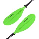 JAYEGT Kayak Paddle 87.4Inch/222CM Aluminum Alloy Shaft Kayaking Boating Oar with Paddle Leash, 1 Paddle + 1 Leash.(Green)