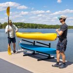 Teal Triangle Freestanding G-Watersport 2 Kayak and SUP Outdoor Storage Rack, Heavy Duty Adjustable Weatherproof Stand