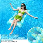 2 Pack Pool Floats Rafts – Inflatable Pool Floats for Adult, 44.9″ X 26.8″, Non-Stick PVC Pool Floaties for Swimming Pool