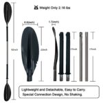 Frebuta 90 inch (About 250cm) Double-Headed Paddle?170cm/67inch – 250cm/99inch in Heavy Duty Aluminum Shaft and Polyethylene Ribbed Blades for Kayaks (67inch-95inch)