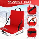 Tatuo 2 Pcs Stadium Seats Cushion Without Back Support Boat Canoe Kayak Seat Cushion Stadium Seats Cushion for Indoor Outdoor Sport Events Bleacher Outing Traveling Hiking Fishing Camping (Red)