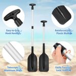 BESPORTBLE Canoe Paddles Kayak Paddles- Extendable Paddles Boat Oars for Surfboard Inflatable Boats Rowing Boats for Adults Kids (Black) 1 Pair