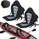 Seamander Kayak seat Canoe Seat with Detachable Back Storage Bag for Universal Sit (Black/Grey(2 Pack))
