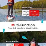 Abahub SUP Paddles – 4 Piece Adjustable Stand up Paddle – Lightweight Oar for Paddleboard, Aluminum Alloy PU Coated Shaft 68″ – 86″, Black Plastic Nylon Blade