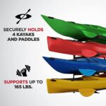 RaxGo Wall Kayak Storage Rack, Heavy Duty Wall Mounted Garage Kayak Storage Hooks for Kayaks, SUP, Canoe & Paddleboard, for Indoor, Outdoor, Garage, Adjustable Arms – Universal Design