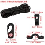 ISURE MARINE Kayak Deck Rigging Kit Accessory 8 ft Bungee Rope with Bungee Rope Ends Hooks, Tie Down Pad Eye, 6 J-Hooks with Screw for Boat Kayak Canoe