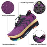 SAGUARO Adults Water Shoes Slip-On Aqua Shoes Women Water Aerobics Beach Shoes Men Swimming Socks Quick Dry Barefoot for Kayak Dive Surf Purple Size 7 Women/6 Men