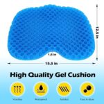 Anti Slip Kayak Gel Seat Cushion Thick Waterproof Egg Seat Cushion Kayak Seat Pad With Non-Slip Cover For Sit In Kayak Inflatable Kayak Canoe & Boat Kayak Accessories For Fishing Kayak (Blue)