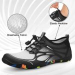 Water Shoes for Men Women River Shoes Adult Swim Beach Lake Pool Aqua Socks Barefoot Quick Dry for Hiking Surfing Kayaking Size Women 7.5 / Men 6.5(Black White)