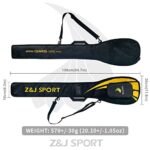 Z&J SPORT Paddle Bag with Adjustable Shoulder Strap & Carry Handle, Multi-Pocket Paddle Cover Accommodating 1-2 Outrigger Canoe Paddles (Yellow)
