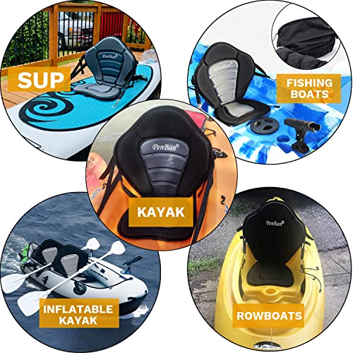 thumbnail image 2 of Detachable Kayak Seat With Back Support - Padded Canoe Seat Cushion With Storage Bag 2 of 14