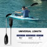 FunWater Kayak Paddle with Alloy Shaft and PP Blade, Lightweight Floating Kayak Oars for Kayaking Boating, Canoeing