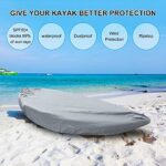 Anzid Kayak Cover 420D Thickened Waterproof for Outdoor Storage,Dust Cover-UV Sunblock Shield Protector Kayak Canoe Cockpit Accessories for Indoor/Outdoor Storage (Grey,10.1ft~11.4ft/3.1~3.5m)