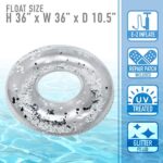 Franklin Sports Pool Float – Glitter Pool Tube – Inflatable Pool Raft – Adult Pool Float – 36 Inch – Pool Float – Adult – Lounge Float – Ring Pool – Kids – Silver (91041XB)