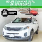 GoSports Kayak Rack for Garage Ceiling Mount – Adjustable Storage Hangers for 2 Kayaks, SUPs, or Surfboards